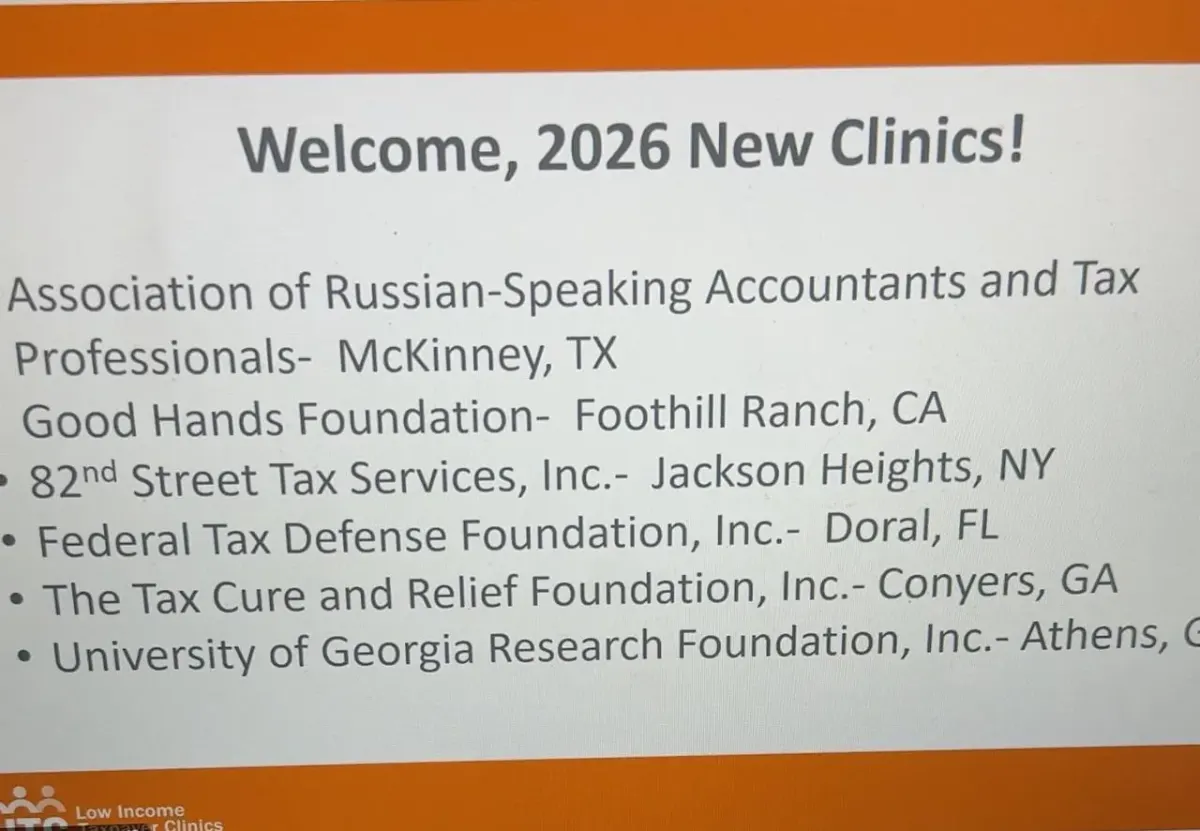 Announcement listing 2026 new tax clinics, alongside guidance on substantial presence test recordkeeping Announcement listing 2026 new tax clinics, alongside guidance on substantial presence test recordkeeping