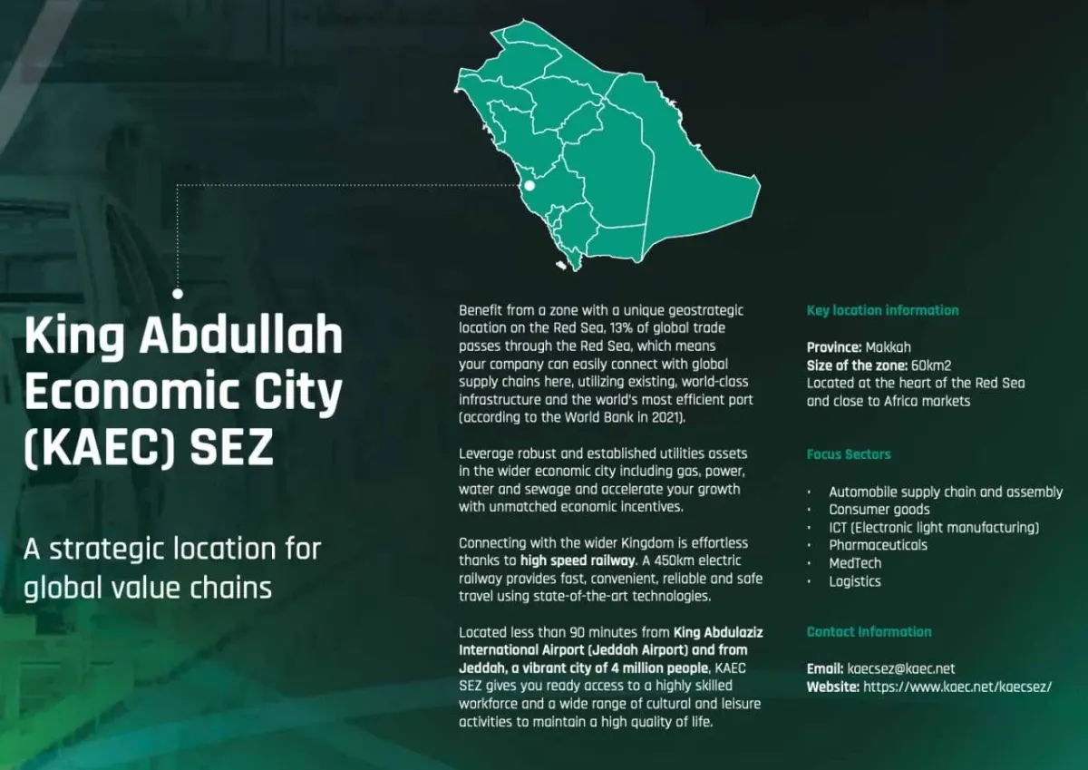 Document about a Red Sea special economic zone and its logistics and trade advantages